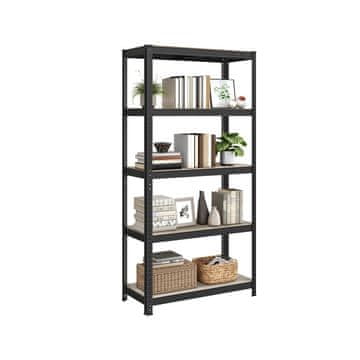Songmics Komplet 2 regalov za shranjevanje 180x90x40 cm sivo-bež
