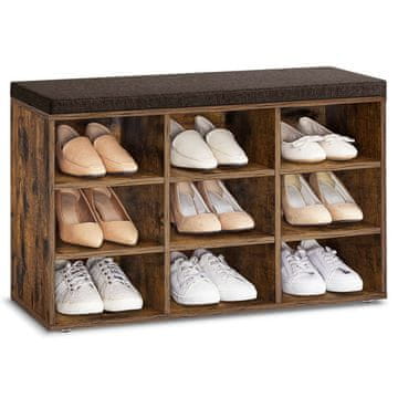 Songmics Čevljalna klop 30.3x78.5x48 cm rjava
