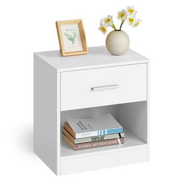 Songmics Nočna omarica, 39x27.6x41 cm, bela