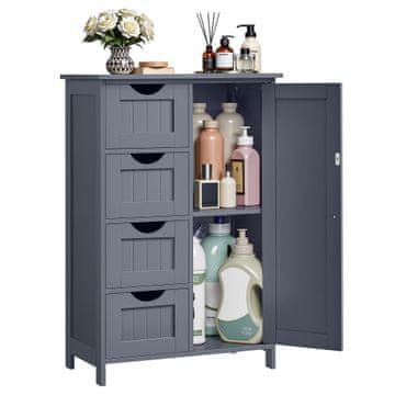 Songmics Omara z stranskimi vrati 30x55x82 cm temno siva