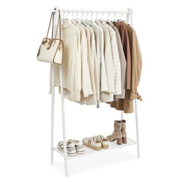 Songmics Stojalo za oblačila, 92.5x33.5x153 cm, belo