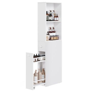 Songmics Kopalniška omarica 40x18x134.4 cm Bela