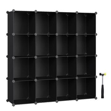 Songmics Modularni sistem za shranjevanje čevljev z 16 predali 125x31x125 cm, bela