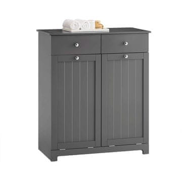 SoBuy Kopalniška omarica s košem za perilo, 78x38x90 cm, siva