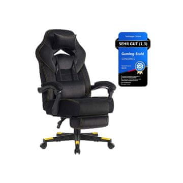 Songmics Gaming stol 72.4x69.7x118-128 cm črne barve