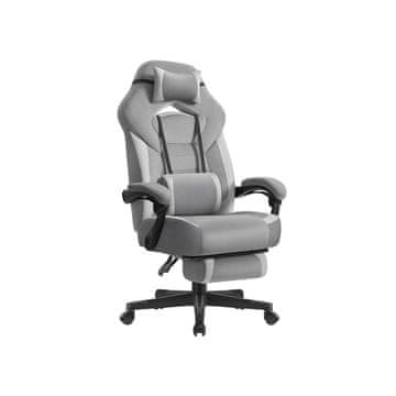 Songmics Gaming stol 72.4x69.7x118-128 cm siva