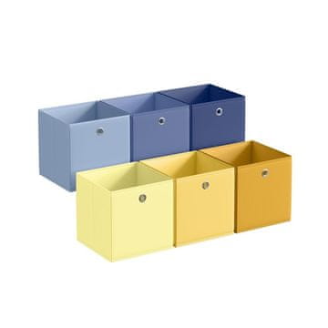 Songmics Set 6 kosov shranjevalnih škatel 33x33x33 cm modre barve