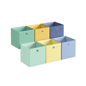 Songmics Set 6 kosov shranjevalnih škatel 26x26x28 cm zlata