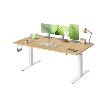 Songmics Višinasto nastavljiva pisalna miza 160x80x72-120 cm rjava