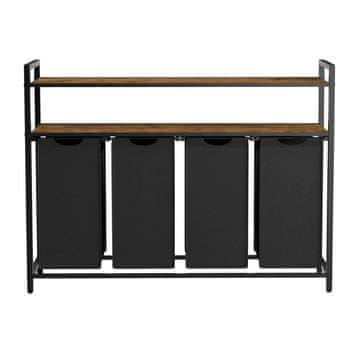 Songmics Košara za perilo, 2 predelka, 73x33x91 cm, rjava