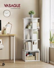 Songmics Vrteči se knjižni regal 40x40x124.6 cm, bel