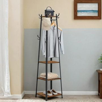 Songmics Obešalnik za plašče 45x45x181 cm rjav