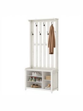 Songmics Obešalnik za plašče 35x81x180 cm, bel