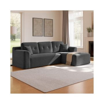 Songmics Kotna zofa postelja 150x244x73 cm siva