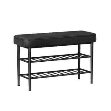 Songmics Čevljalna klop 30x80x50 cm črna