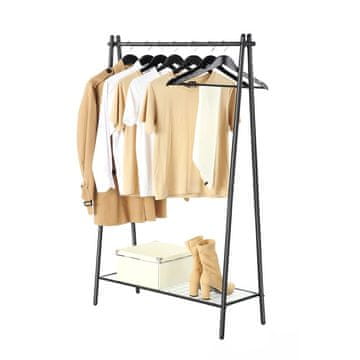 Songmics Oblekalni regal 92.5x33.5x153 cm Črn