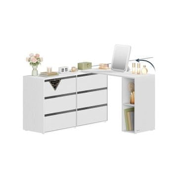 Songmics Toaletna mizica z regalom 39x120x72 cm bela