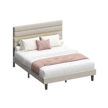 Songmics Posteljni okvir 202x140x110 cm bež