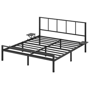 Songmics Posteljni okvir 207.6x161x87 cm Črn