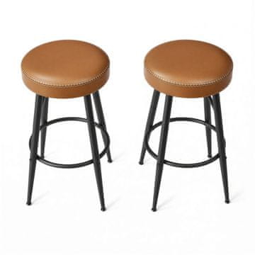 Songmics Set 2 barskih stolov 49.5x49.5x63 cm rjave barve