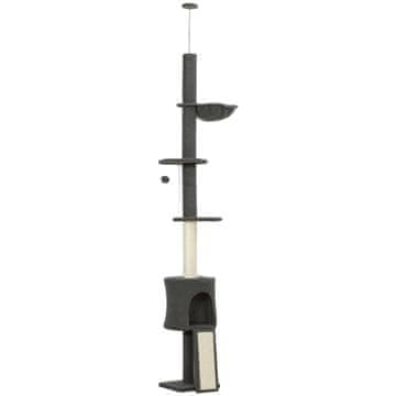 Homestar Mačje drevo nastavljive višine 30x25x220-240 cm sivo