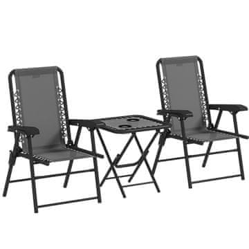 Homestar Bistro komplet 3-delni zložljiv zunanji set 50x50x50 cm temno siva