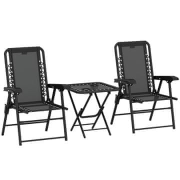 Homestar Bistro komplet 3-delni zložljiv zunanji set 50x50x50 cm črne barve