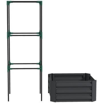 Homestar Dvignjena vrtna greda z rešetko 61x61x140 cm temno siva