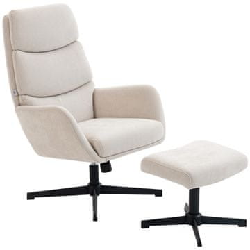 Homestar Lounge stol z otomanskim naslonjalom 75x66x99 cm bež