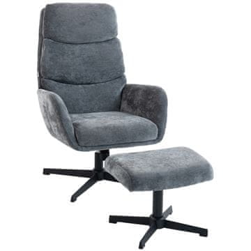 Homestar Sedežna garnitura z naslonjalom in taburejem 75x66x99 cm siva