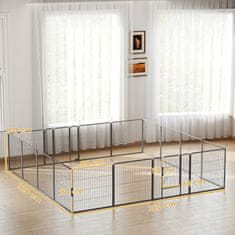 Homestar Otroška ograja za pse 16 panelov 320x320x80 cm siva