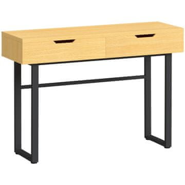 Homestar Konzolna miza 2 predala 110x35x76,5 cm naravna