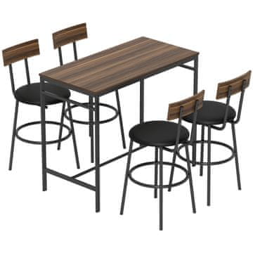 Homestar Komplet barskih miz 5-delni 110x55x90 cm rjav