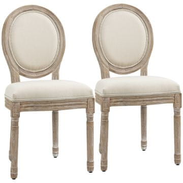 Homestar Set 2 jedilnih stolov 49x56x96 cm kremno bela