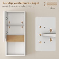 Homestar Kopalniška viseča omarica 30x17x67 cm bela