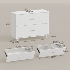 Homestar Kopalniška omarica 80x30x60 cm bela