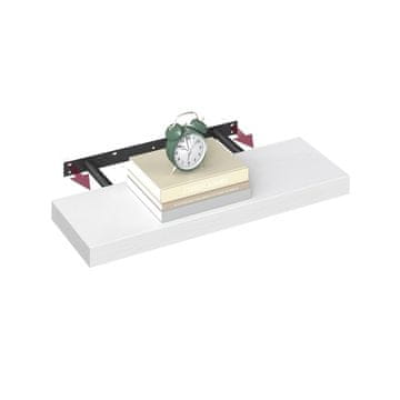 Songmics Stenska polica 20x60x3.8 cm bela