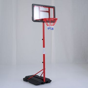 Costway Otroški koš za košarko z nastavljivo višino 95-155 cm in osnovo za polnjenje, rdeč