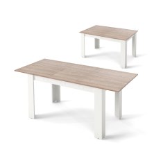 Costway Raztegljiva jedilna miza 158x70x76 cm bela