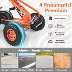 Costway Otroški gokart z nastavljivim sedežem in ročno zavoro oranžen