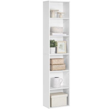 Songmics Knjižna omara, 40x24x178.5 cm, bela