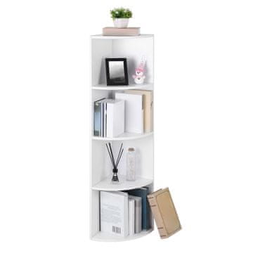 Songmics Kotna polica, 4 nivoji, 129.5x30x30 cm, bela