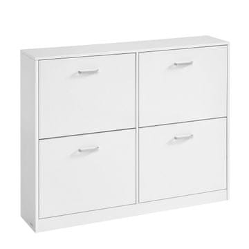Songmics Omara za čevlje, 24x105.5x82.7 cm, bela