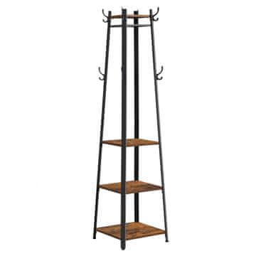 Songmics Stojalo za plašče, 43x43x180 cm, rjavo