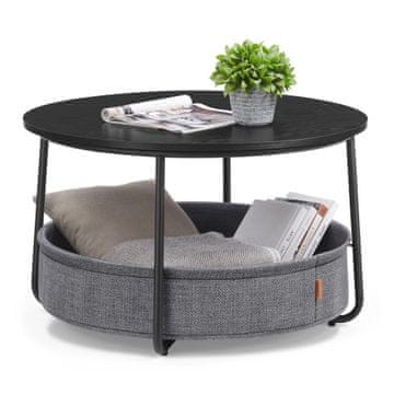 Songmics Klubska mizica, 75x75x45 cm, črna, s shrambo