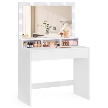 Songmics Toaletna mizica, 80x40x140 cm, bela