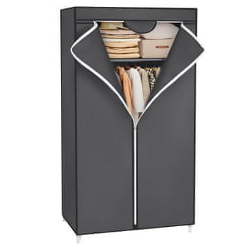 Songmics Tkaninska omara, 75x45x160 cm, siva