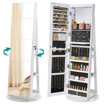 Songmics Omarica za nakit, JJC007W01, 55x55x162 cm, bela