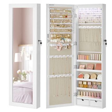 Songmics Omarica za nakit, 120x10x36.7 cm, bela