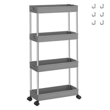 Songmics Shranjevalni voziček, 40x12.5x88 cm, siva